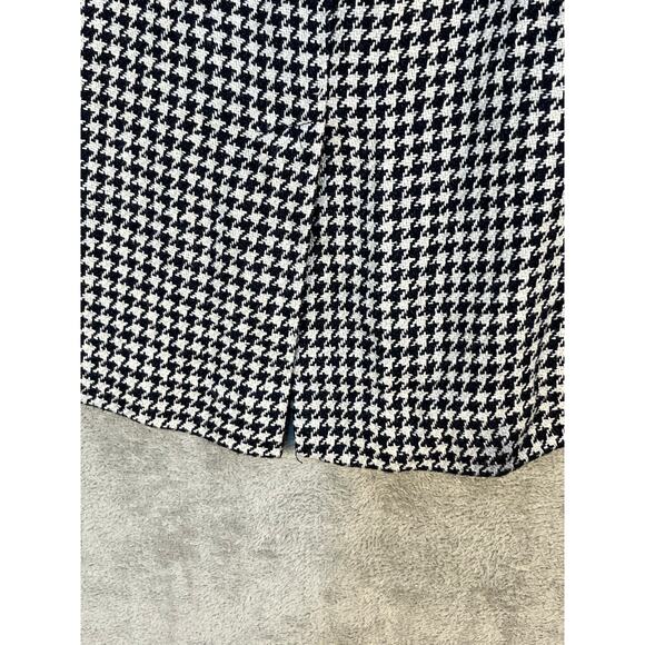 Ralph Lauren Pencil Skirt Size 10 Linen Silk Blend Navy Houndstooth Preppy Twee - Picture 5 of 7